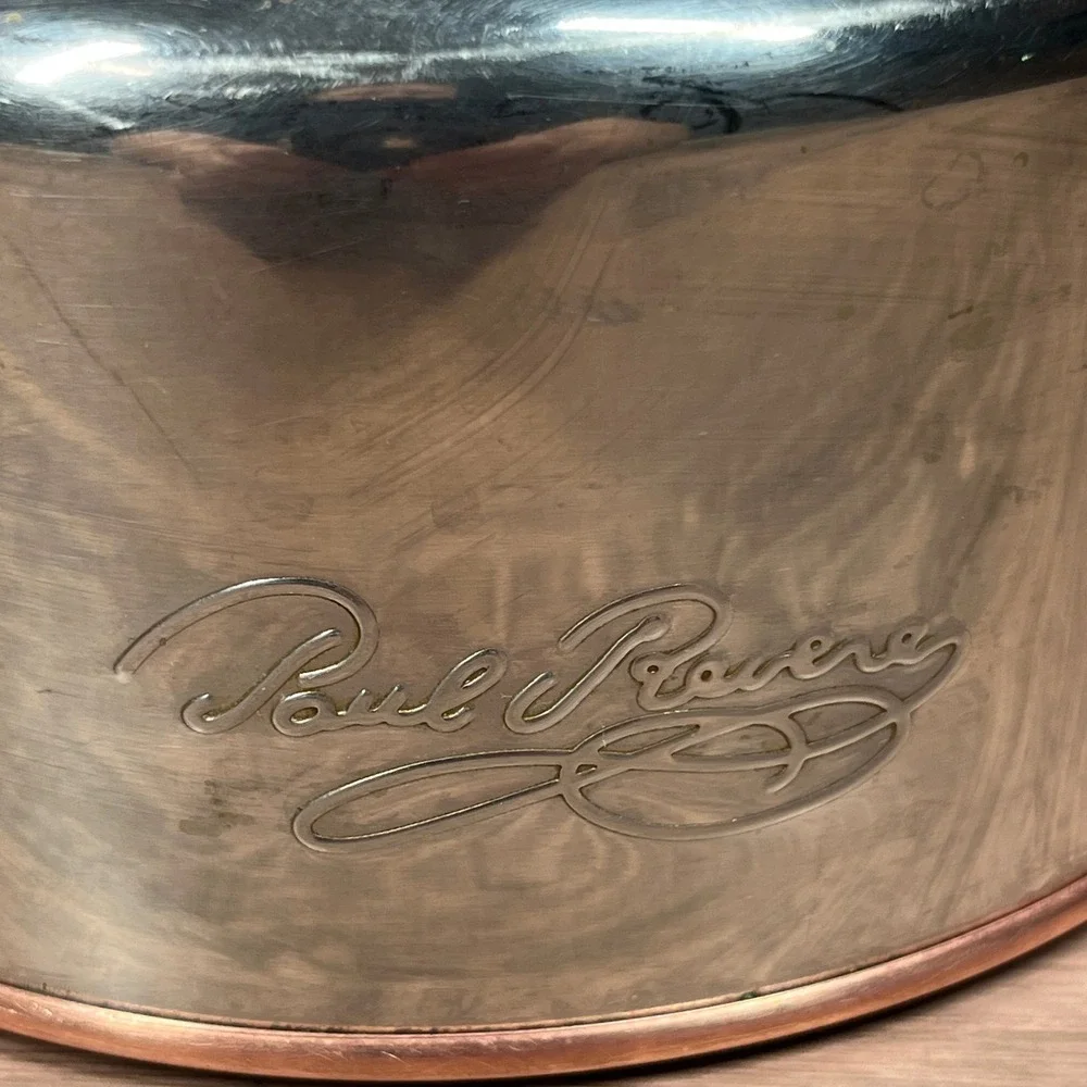 Revere Ware Paul Revere Tea Kettle Silver Copper Bottom Whistling‎ CU05 B